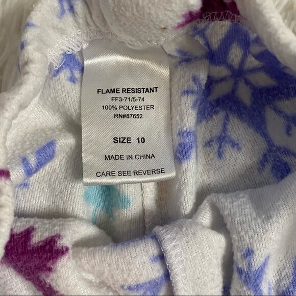 FROZEN • Snowflake Print Fleece Pajama Bottoms Pants - Picture 5 of 5